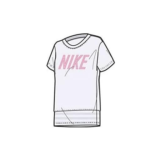 Nike dry top core - maglietta da ragazza, bambina, t-shirt, 890292, grigio scuro/bianco, m