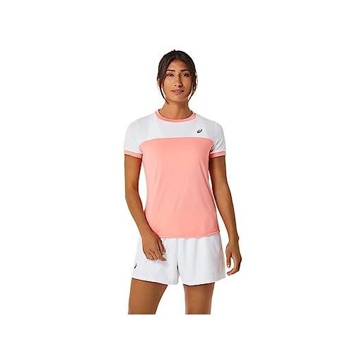 ASICS 2042a262-701 women court ss top t-shirt guava/brilliant white m