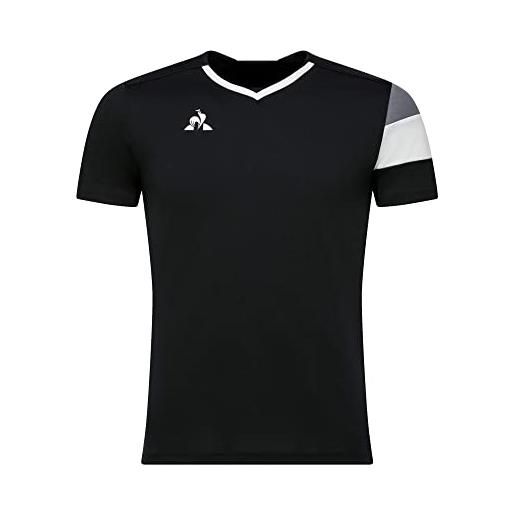 Le Coq Sportif n°9 maillot match mc, maglietta a maniche corte bambino, nero, 10a