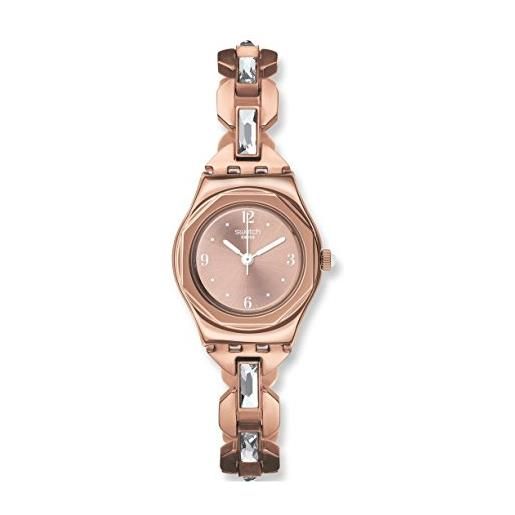 Swatch ysg136g - orologio da donna in acciaio inox placcato oro rosa, 24 mm, placcato oro rosa