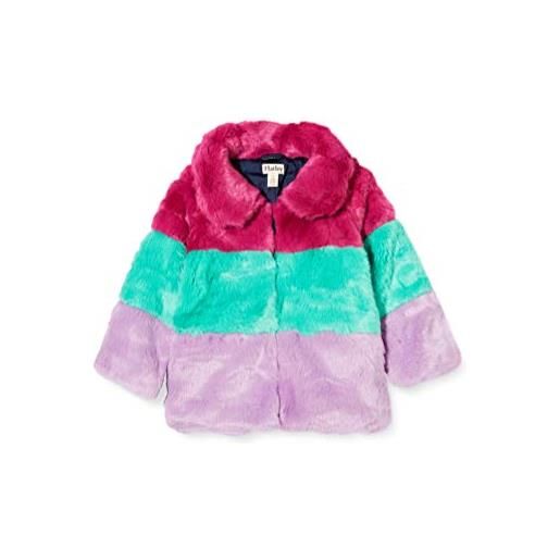 Hatley faux fur jackets cappotto di pelliccia finta, color block, 4 anni bambina