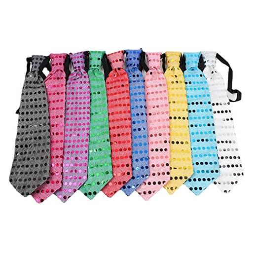 KieTeiiK toys, set di 10 cravatte a led con luce luminosa, cravatta luminosa lampeggiante, pre-legata, cravatta pre-annodata, come mostrato, taglia
