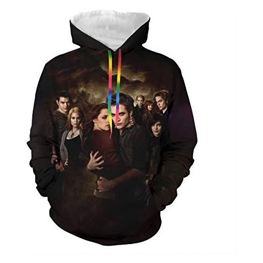 Lumugun twilight-edward cullen bella unisex 3d stampa coppia felpa con cappuccio donne uomini felpa con cappuccio pullover - - m