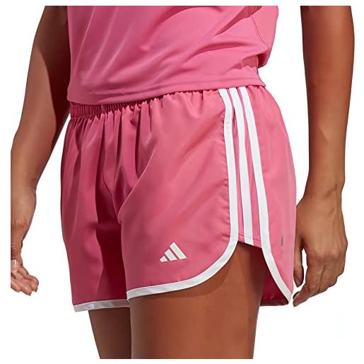 adidas marathon 20 running shorts pantaloncini corti, preloved fuchsia/white, xs 3 inch women's