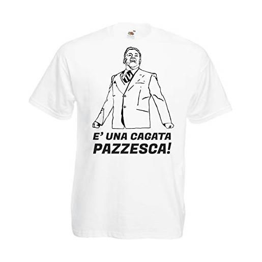 CHEIDEASTORE t-shirt maglietta fantozzi una cagata pazzesca!Uomo (small, bianco)