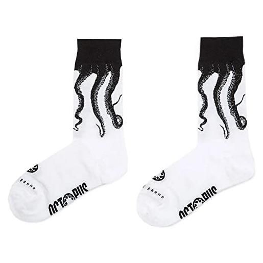 Octopus calzini socks original originale garantito brand taglia unica 38-46 (nero bianco)