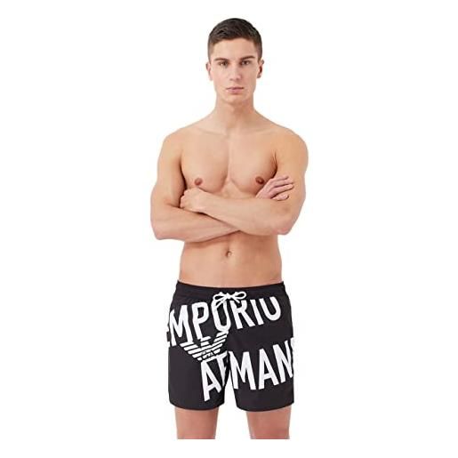 Emporio Armani boxer bold logo, costume da bagno uomo, nero/oblique logo, 56