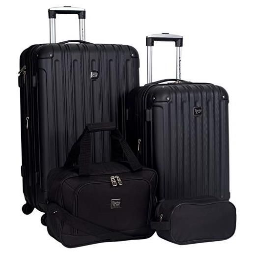 Travelers Club midtown hardside - set di 4 valigie da viaggio, nero, 4-piece set, midtown hardside - set di 4 valigie da viaggio