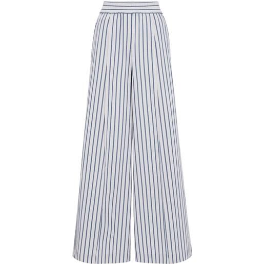 Brunello Cucinelli pantaloni a righe - bianco