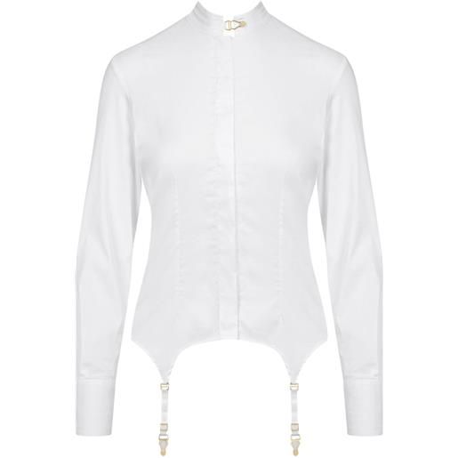 Maison Close camicia con bretelle - bianco