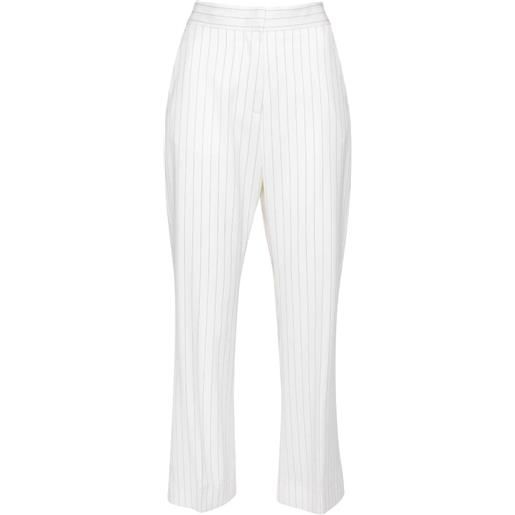 MSGM pantaloni crop gessati - bianco