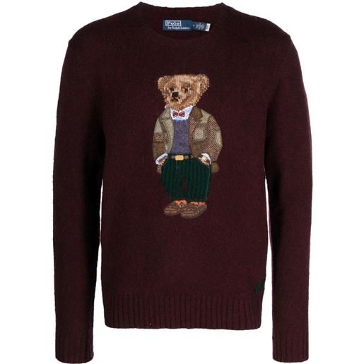 Polo Ralph Lauren maglione con ricamo polo bear - rosso