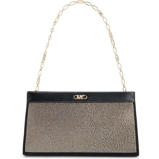 Michael Kors clutch tabitha grande con strass - nero