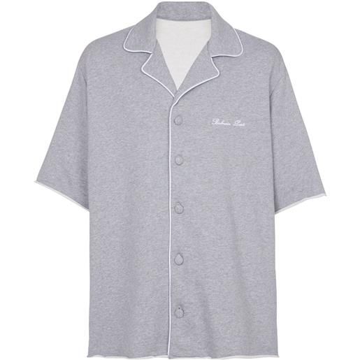 Balmain camicia con ricamo - grigio