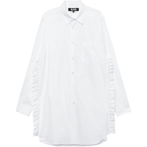 Black Comme Des Garçons camicia oversize con ruches - bianco