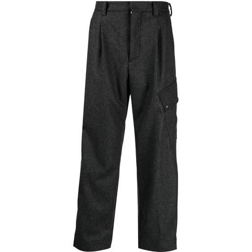 OAMC pantaloni crop con pieghe - grigio