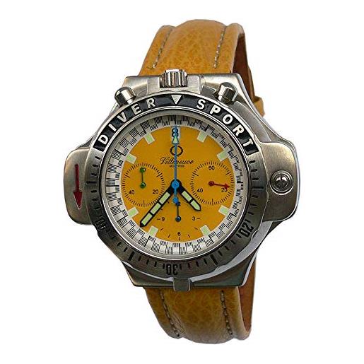 Villeneuve pt-210 orologio cronografo quarzo con bussola (giallo)