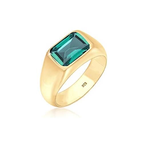 Elli premium anelli anello con sigillo con tendenza verde granato in argento 925