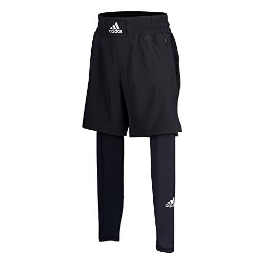 Adidas bxwtsh03-100 boxwear tech - shorts inner long tights pantaloncini unisex - adulto blackwhite l