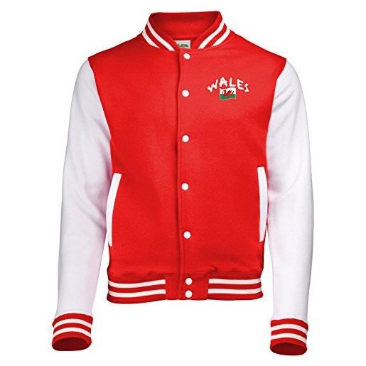 Supportershop paays de galles - giacca bicolore da bambino, bambini, 5060570686030, rosso, fr: xl (taille fabricant: 12-13 ans)