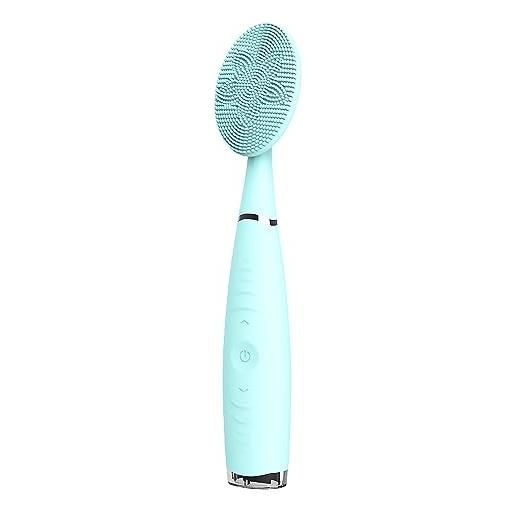 DAM spazzola detergente per il viso, esfoliatore massaggiante. Vibrazione profonda. Batteria ricaricabile. 4 x 2 x 19 cm. Colore: blu chiaro