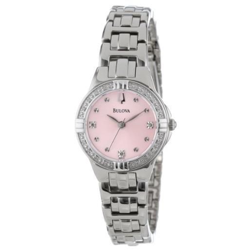 Bulova 96r171 - orologio per donna, cinturino in acciaio inox colore argento