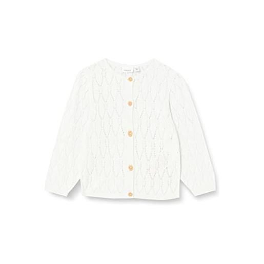 Name it nmffalille ls knit card maglione cardigan, bright white, 92 ragazze