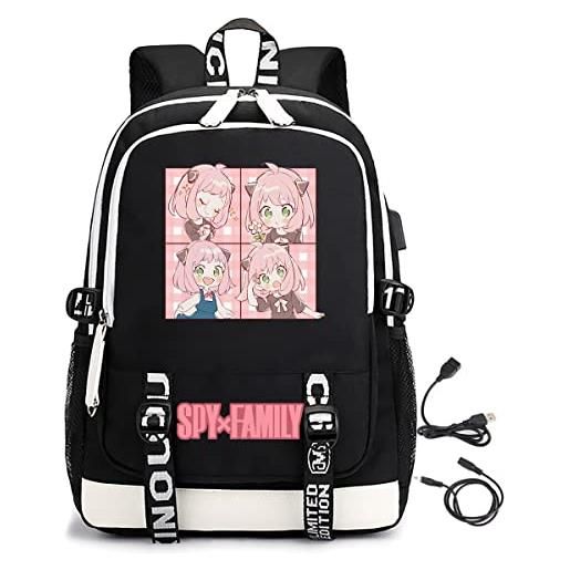 LKY STAR spy x family merch uomo donna zaini casual con caricatore usb presa per le cuffie ragazze ragazzi zaino anya forger backpack