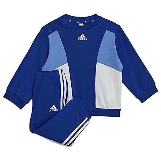 adidas colorblock french terry jogger jouth, semi lucid blue/blue fusion/white, 9-12 months unisex baby