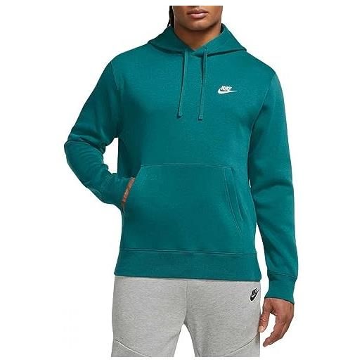 Nike sportswear club fleece, felpa invernale da uomo con cappuccio (xl, verde smeraldo)