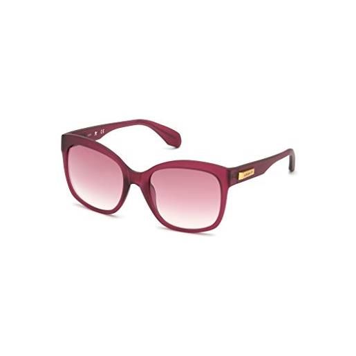 adidas occhiali da sole or0012, matte red/bordeaux mirror, 54 donna