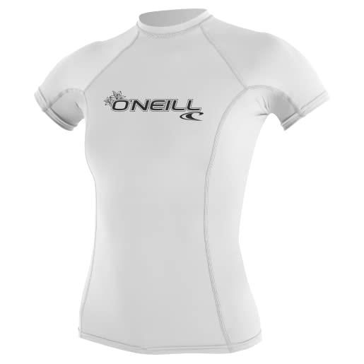 O'NEILL oneill wetsuits wms basic skins s/s rash guard, t-shirt donna, bianco, xl