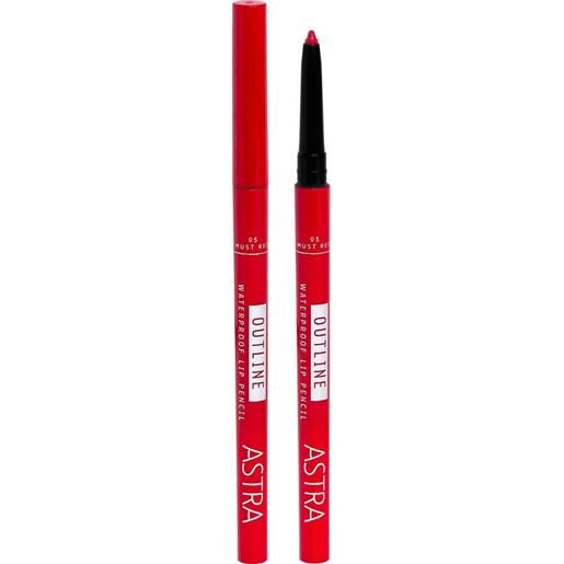 Astra outline waterproof lip pencil 05 must red