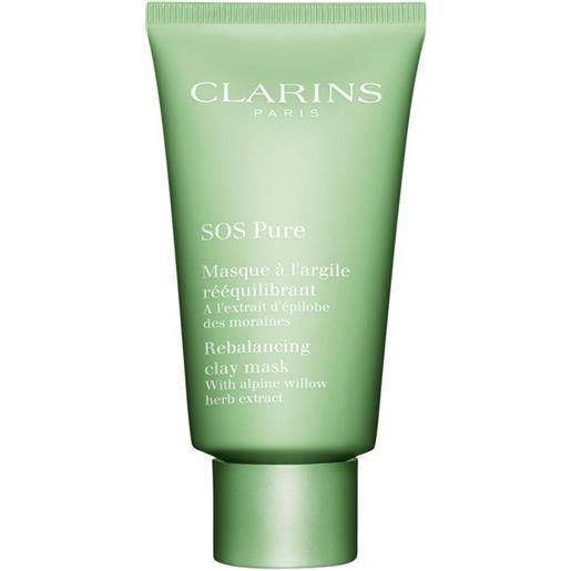 Clarins sos pure maschera riequilibrante all'argilla 75 ml