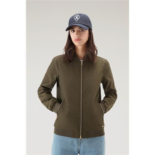 Woolrich donna bomber charlotte in urban touch verde taglia xs