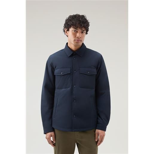 Woolrich uomo giacca a camicia imbottita alaskan in urban touch blu taglia s