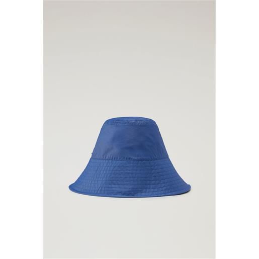 Woolrich donna cappello da pioggia in misto cotone e nylon blu taglia s