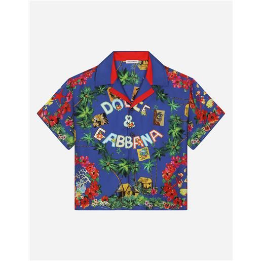 Dolce & Gabbana camicia in twill di seta stampa hawaii