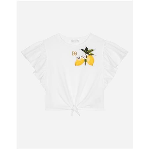 Dolce & Gabbana t-shirt in jersey con patch limoni e logo dg