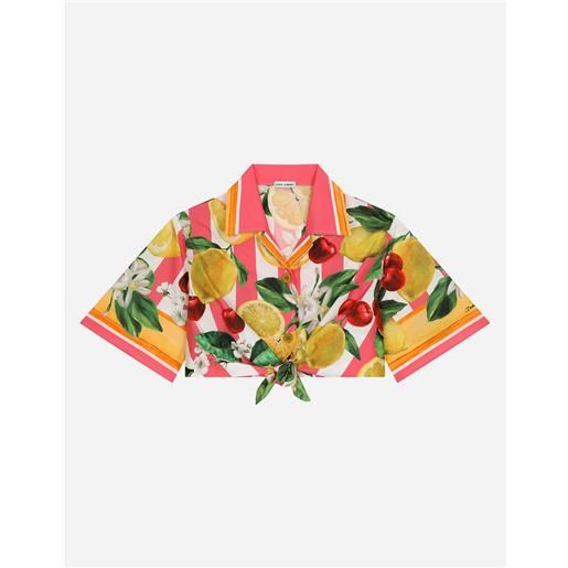 Dolce & Gabbana camicia in popeline con stampa limoni e ciliegie