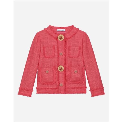 Dolce & Gabbana giacca monopetto in tweed laminato