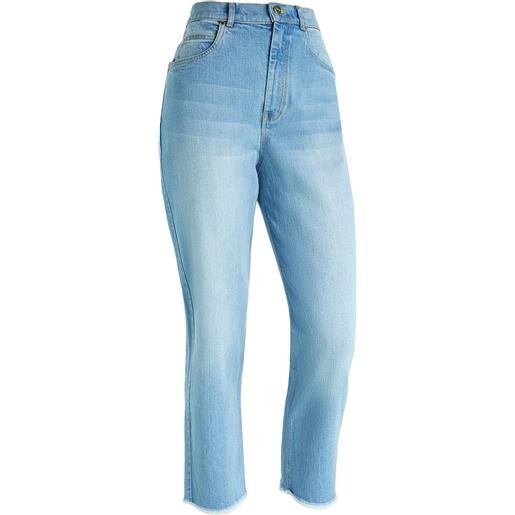 Freddy jeans straight vita alta con fondo raw in denim slavato