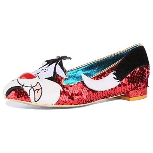 Irregular Choice io tawt ho preso un puddy tat, ballerine donna, colore: rosso e multicolore, 42 eu