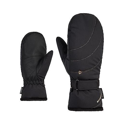 Ziener kahlia - guanti da sci da donna, per sport invernali, primaloft, fodera in peluche, nero, 6,5