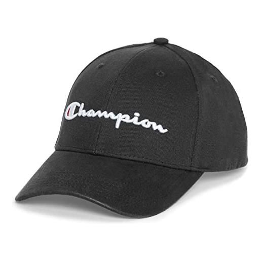 Champion berretto classico da uomo in twill cappellino da baseball, scritta 3d nera, taglia unica unisex-adulto