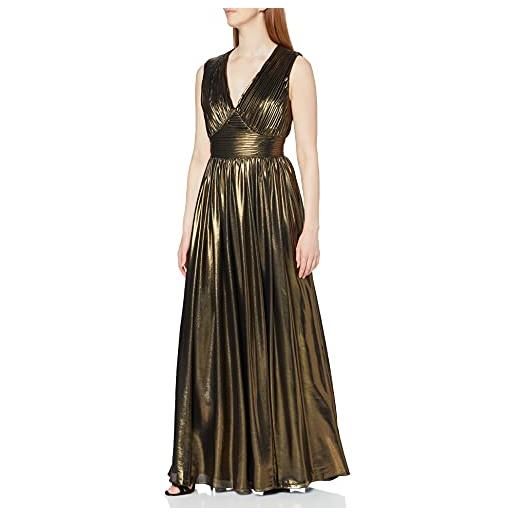 Gina Bacconi women's metallic chiffon maxi dress vestito da cocktail, nero/oro, 46 donna