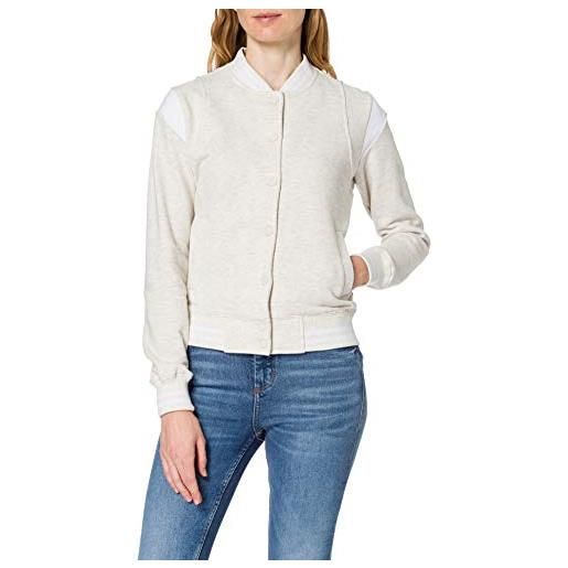Urban Classics giacca felpa college da donna, grigio (chiaro/bianco), l