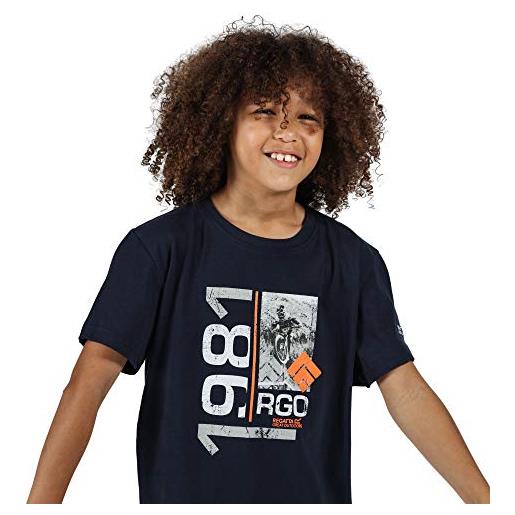 Regatta bosley iii' t-shirt in cotone con stampa, t-shirts/polos/vests unisex bambini, navy 1981, 14 yr