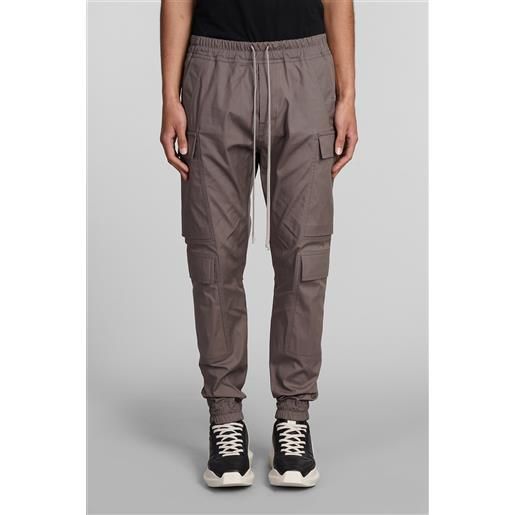 Rick Owens pantalone mastodon megacargo in cotone grigio