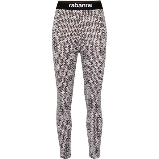 Rabanne leggings con monogramma bodyline - nero